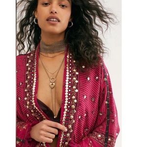 Free people Ray of light embellished fringe jacket